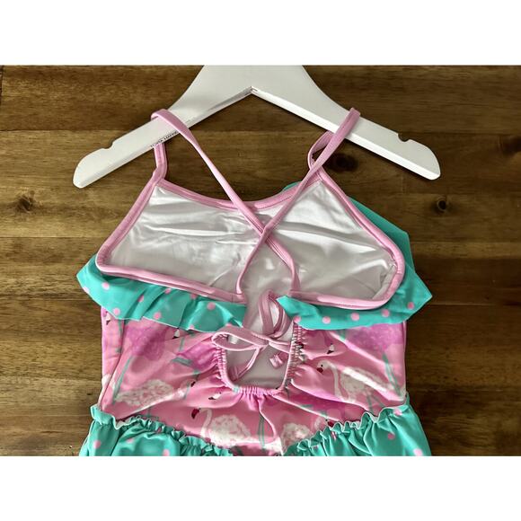 NWT Matilda Jane Enchanted Garden Island Party Pink Green One-Piece Swimsuit 6 - Picture 8 of 8